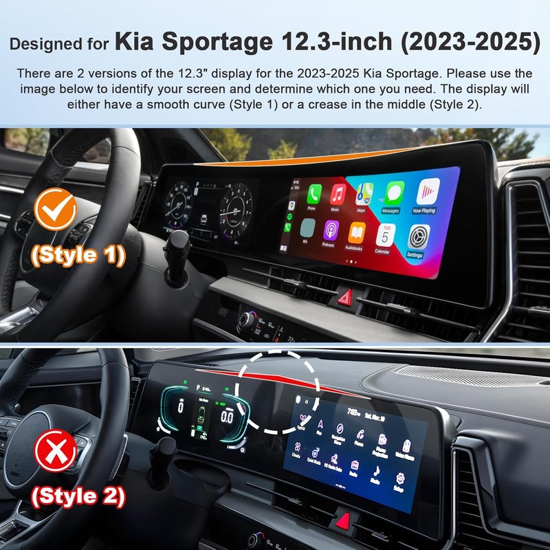 BSTW for 2025 Kia Sportage Screen Protector for 2023-2025 Sportage SX Prestige/X-Pro Prestige 12.3-in Display for Kia Accessories Anti-Scratch Nano Protective Film 2PCS - Image 2